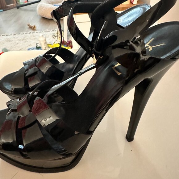 YSL Very Tall Chrome Black Heels - Picture 2 of 5